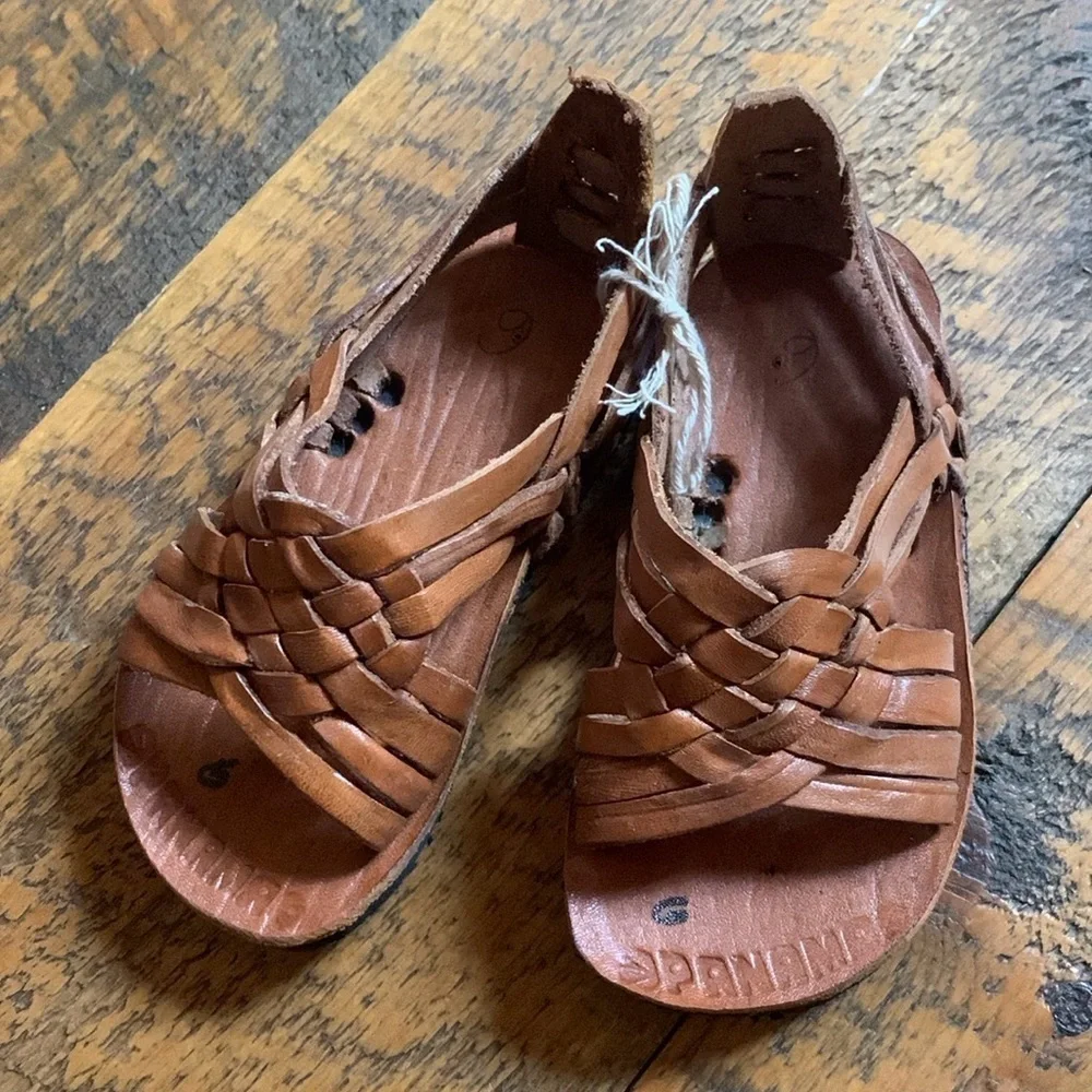 Authentic Huarache brown leather sandals Made in Panama